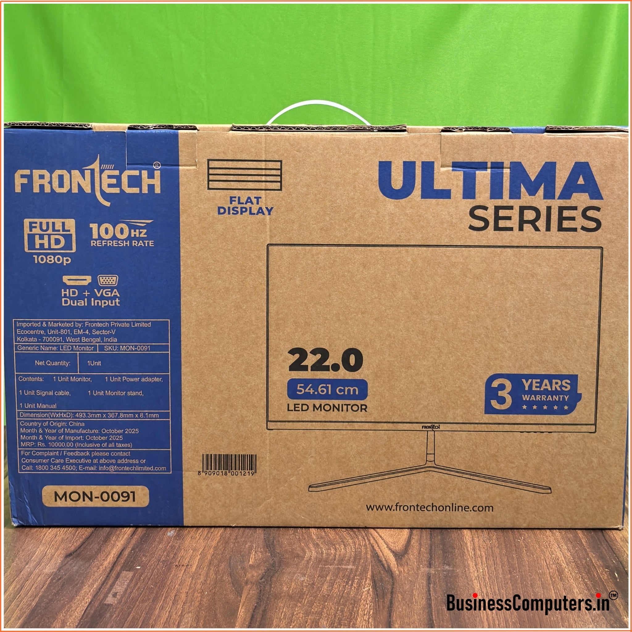 *New Frontech White MON-0091 22" Borderless Monitor